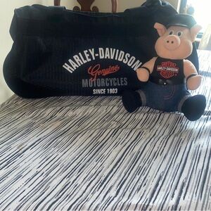Harley-Davidson Black Men's Bag & Harley Pig plush new